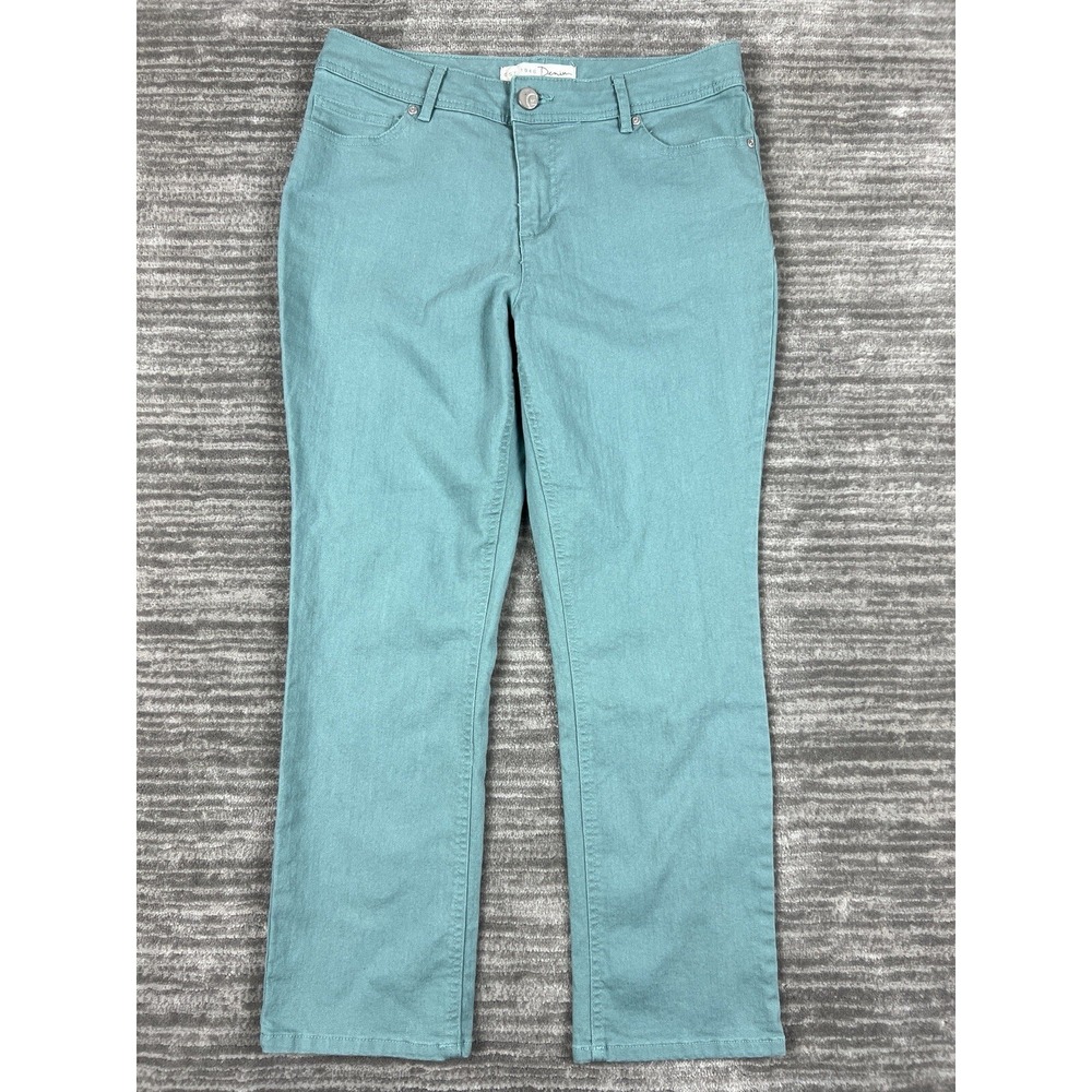 EST 1946 Denim Jeans Women 6 Teal Contemporary Straight Leg Stretch Casual Pants